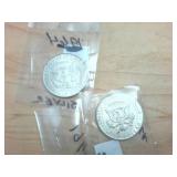 2 coin lot -  1964 Kennedy Silver Half Dollars