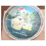 Authentic Vintage Grain Belt Metal serving tray  12 inch Diameter