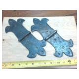 11 by 5 inch Set of Heavy Duty Metal Hand Forged Hinges