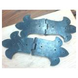 11 by 5 inch Set of Heavy Duty Metal Hand Forged Hinges