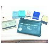 First National Bank of Milaca Money bag plus collectible local matchbooks  Vintage including  Rainbow Cafe  Schwans  Cottage  New Standard Oil and more!