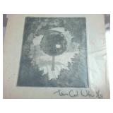 Vintage Litho and 2 Art Pieces