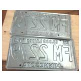 2 Matching Vintage Minnesota Embossed License Plates from 1974