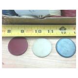 Box of very old vintage poker chips (see list on pic)