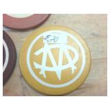Vintage WC Casino Poker Chips (rare)  5 total