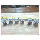 Lot of 6 small bottles of agates