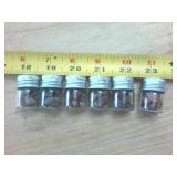 Lot of 6 small bottles of agates