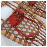 Functional Wooden Snow Shoes from Denver Co (made in Canada)  Leather, wood and sinew  48 inches long 12 inches wide