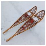 Functional Wooden Snow Shoes from Denver Co (made in Canada)  Leather, wood and sinew  48 inches long 12 inches wide