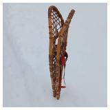 Functional Wooden Snow Shoes from Denver Co (made in Canada)  Leather, wood and sinew  48 inches long 12 inches wide