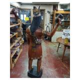 Incredible Find! Artisan Carved Authentic Life Size Vintage Wooden Cigar Store Indian Replica from 1960