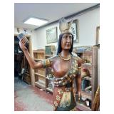 Incredible Find! Artisan Carved Authentic Life Size Vintage Wooden Cigar Store Indian Replica from 1960