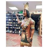 Incredible Find! Artisan Carved Authentic Life Size Vintage Wooden Cigar Store Indian Replica from 1960