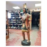 Incredible Find! Artisan Carved Authentic Life Size Vintage Wooden Cigar Store Indian Replica from 1960