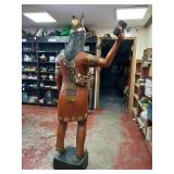 Incredible Find! Artisan Carved Authentic Life Size Vintage Wooden Cigar Store Indian Replica from 1960