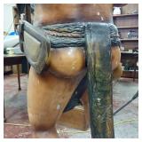 Cigar Store Wooden Indian Replica Male Hunter Carrying a Deer with Trusty Dog following closely behind - Very Unique!