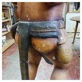 Cigar Store Wooden Indian Replica Male Hunter Carrying a Deer with Trusty Dog following closely behind - Very Unique!