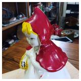 Vintage McCoy Little Red Riding Hood Ceramic Cookie Jar from 1940s  12+ inches tall