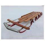 Authentic Vintage Blazing Flexible Flyer Steel Runner Sled  61 inches long