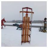 Authentic Vintage Blazing Flexible Flyer Steel Runner Sled  61 inches long