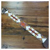 Unfinished seed bead work from a loom  unknown artist  20.5 inches of beadwork by 2 inches -