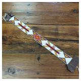 Unfinished seed bead work from a loom  unknown artist  20.5 inches of beadwork by 2 inches -