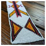 Unfinished seed bead work from a loom  unknown artist  20.5 inches of beadwork by 2 inches -