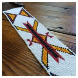 Unfinished seed bead work from a loom  unknown artist  20.5 inches of beadwork by 2 inches -