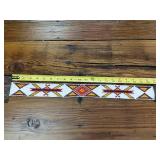 Unfinished seed bead work from a loom  unknown artist  20.5 inches of beadwork by 2 inches -