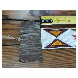 Unfinished seed bead work from a loom  unknown artist  20.5 inches of beadwork by 2 inches -