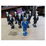 Vintage circa 1940s Sailor Cast Figures (set of 10)  made of heavy lead