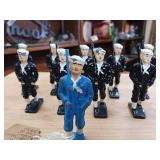 Vintage circa 1940s Sailor Cast Figures (set of 10)  made of heavy lead