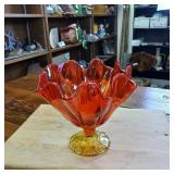 Soda Lime Vintage Flower Petal Pattern dish