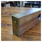 Vintage CSCO Meadow Connecticut USA wooden level with brass and glass