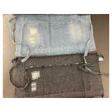 Set of 2 Denim Server Aprons with Distressed Pockets
