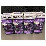 Lot of 4 Sambucol Black Elderberry Syrup Dietary Supplement 7.8 fl oz Each