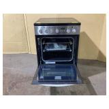 Frigidaire 24-in Glass Top 4 burners 1.9-cu ft Convection Oven Slide-In Electric Range Stainless Steel )