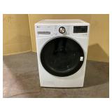 LG 4.5 Cu. Ft. Stackable SMART Front Load Washer in White with Steam and TurboWash360 Technology. USED.