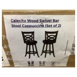 Calecita Swivel Bar Stools w/Upholstered Seat Cappuccino (Set of 2)