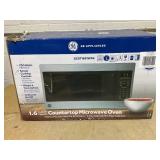 GE 1.6 cu. ft. Countertop Microwave Oven with 1,150 Watts, Sensor Cooking, Express Cook, Weight & Time Defrost, Child Lock, and Glass Turntable: Stainless Steel