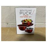 Wolfgang Puck 3-piece Stainless Steel Prep Bowls with Storage Lids