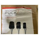 Wolfgang Puck 3-piece Silicone Spatula Set w/Stainless Steel Handles