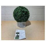 HOMCOM 20.5" Artificial Boxwood Topiary Tree Potted Indoor Fake Plant for Home Office & Living Room Decor