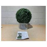 HOMCOM 20.5" Artificial Boxwood Topiary Tree Potted Indoor Fake Plant for Home Office & Living Room Decor