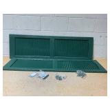 Builders Edge 14.5 in. x 52 in. Louvered Vinyl Exterior Shutters Pair in Forest Green