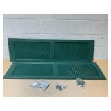 Builders Edge 14.5 in. x 52 in. Louvered Vinyl Exterior Shutters Pair in Forest Green