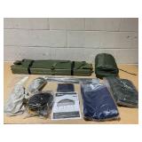 Outsunny All-in-One Folding Camping Cots for Adults, Elevated Tent with Sleeping Bag, Thick Air Mattress Pad, Portable Single Sleeping Cot Camping Bed