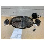 COSTWAY Wall Mount Fan, 20-inch Heavy Duty Metal Wall Fan with 3 Speeds, 85° Oscillation, 30° Adjustable Tilt Head, Wall-mounted Aluminum Blades Fan for Garage Warehouse Workshop, Black