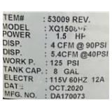 NorthStar Portable Quiet Electric Air Compressor, 1.5 HP, 8-Gallon, 4 CFM @ 125 PSI Msrp $449.99