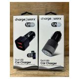 ChargeWorx Dual USB Car Charger lot of 2
